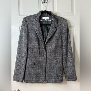 Calvin Klein |Women's Textured Black Blazer | Size 10